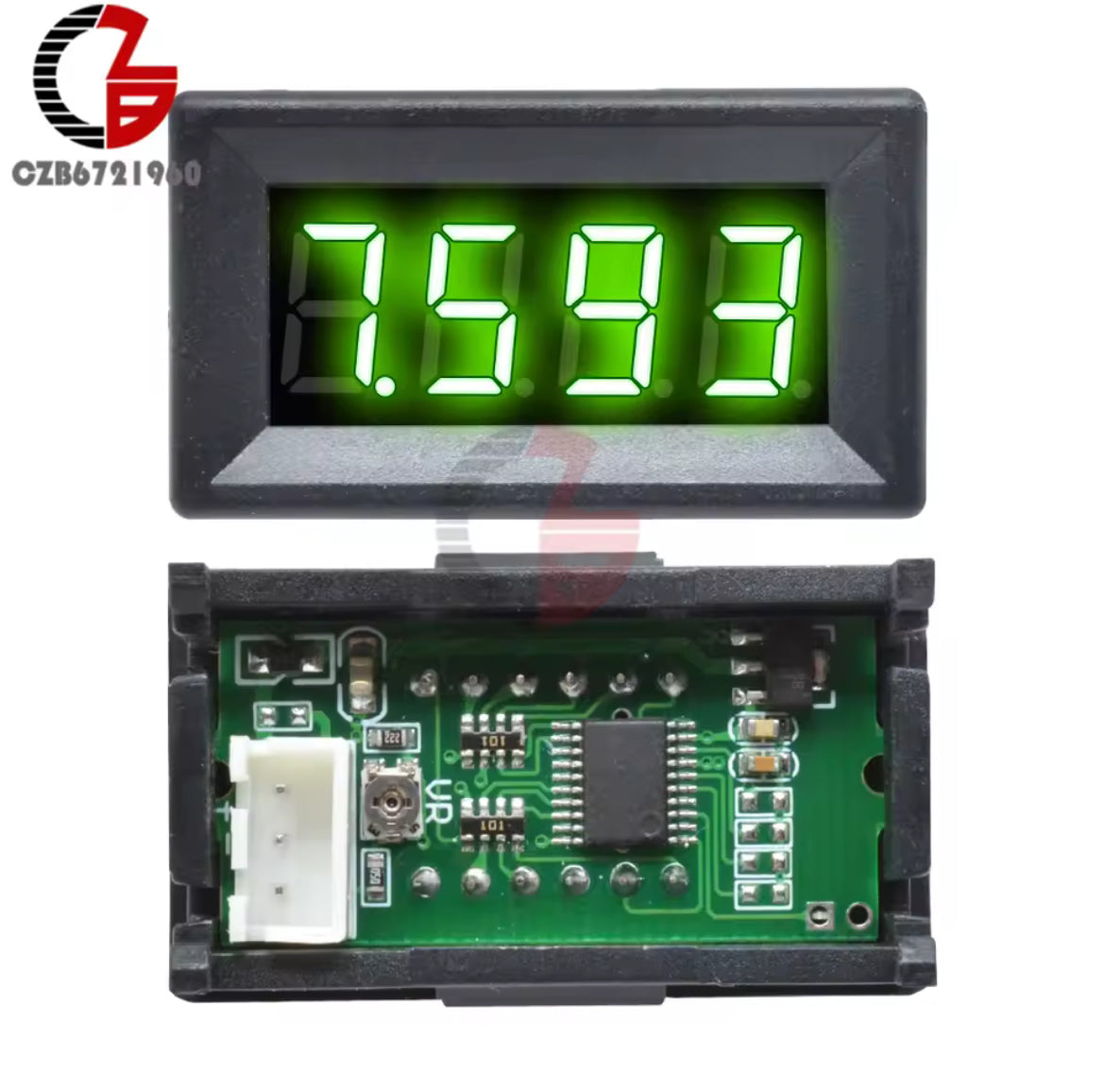 Voltmètre numérique 0.36 "DC 0-100V, compteur de tension de voiture 12V 48V 60V