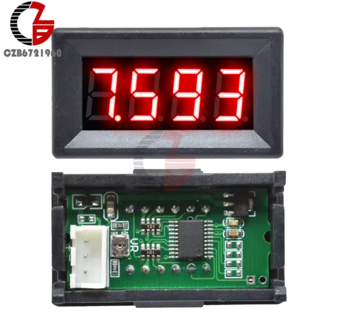 Voltmètre numérique 0.36 "DC 0-100V, compteur de tension de voiture 12V 48V 60V