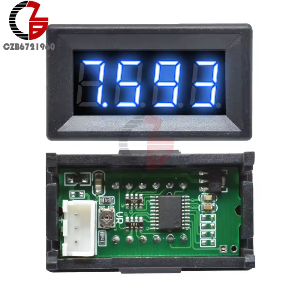 Voltmètre numérique 0.36 "DC 0-100V, compteur de tension de voiture 12V 48V 60V