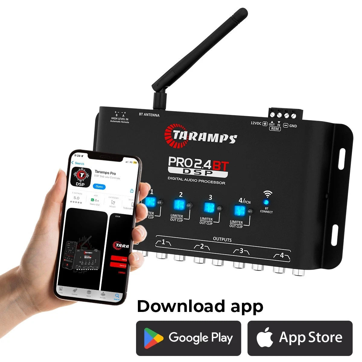 Taramps Pro 2.4 BT DSP – Processeur Audio Numérique Bluetooth
